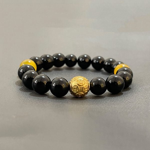 Premium Black & Yellow Onyx Bracelet