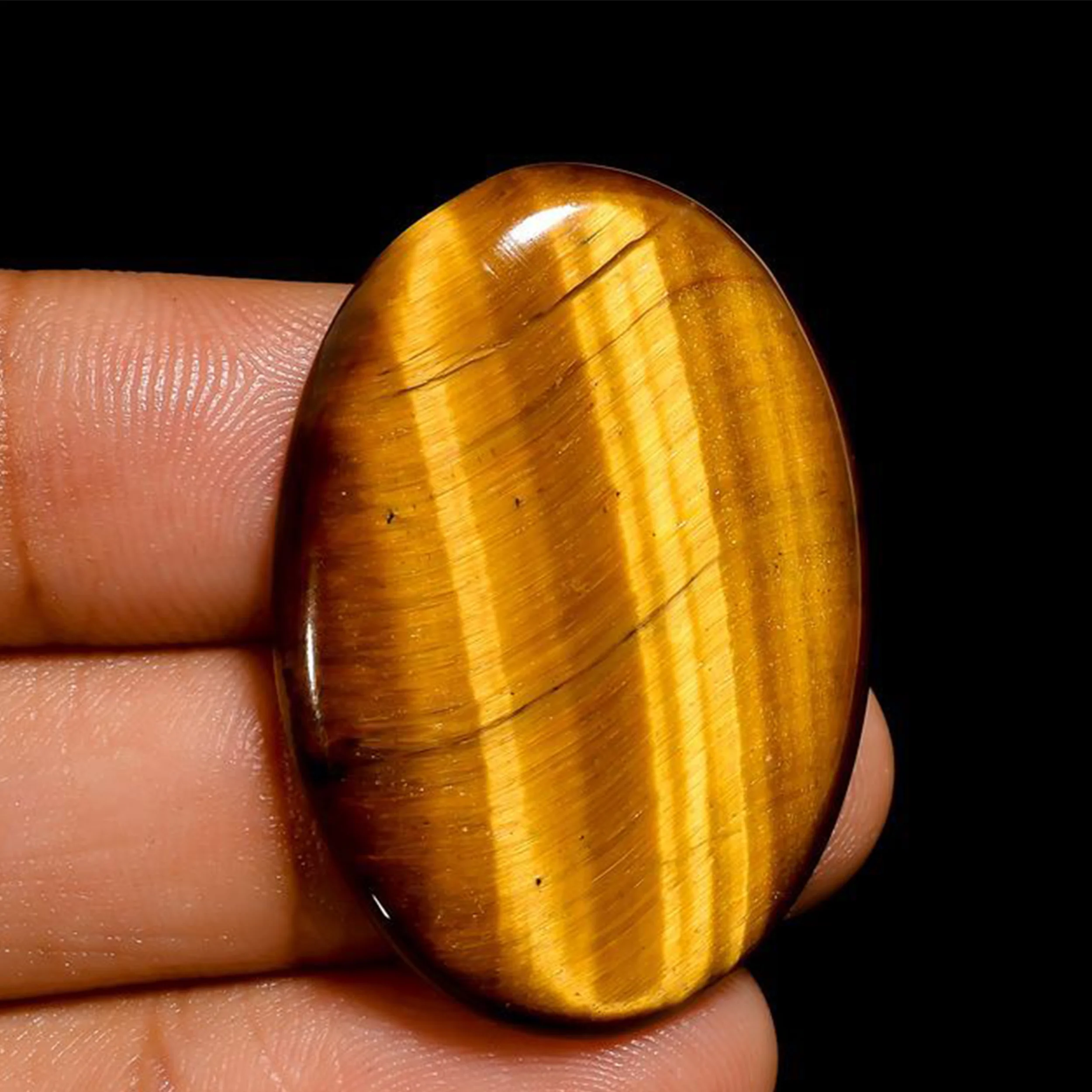 Premium Brown Tigereye Oval Shaped Stone - Image 2
